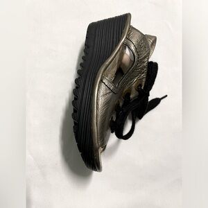 Fly London  YLVA
Women's Brown Leather Slingback
Lace Up Wedge